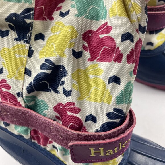 Hatley Snow Boots Youth Big Girl 3 Winter Waterproof Multicolor Rabbit Print - Picture 9 of 9